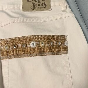 Desigual White Jeans with Embellished Pocket